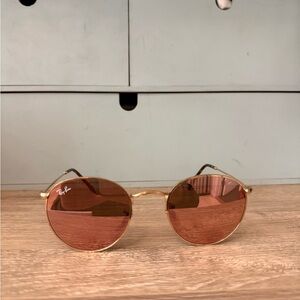 Ray-Ban Gold Frame Sunglasses with Brown Lenses